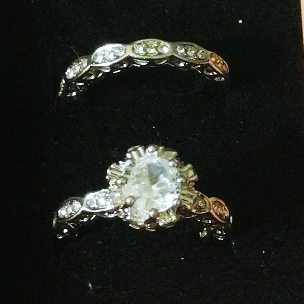 S925 2pc CZ wedding anniversary engagement set - Picture 14 of 14